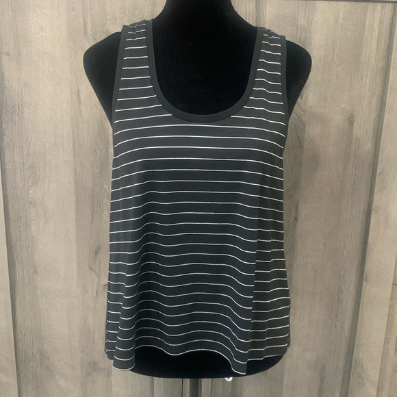 BB Dakota Tops - New BB Dakota Black & White Striped Split Back Tank Top Women's Size S With Tag